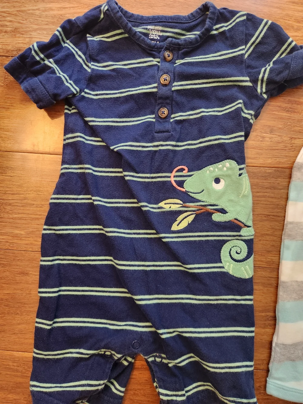 Carters Baby Boys Striped Shorts Rompers with Whale & Chameleon, 18 Months